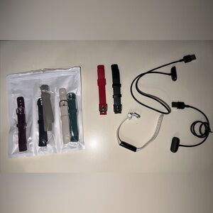 Fitbit Luxe Activity Tracker -  White / Black 2 Chargers Included 8 Small Bands